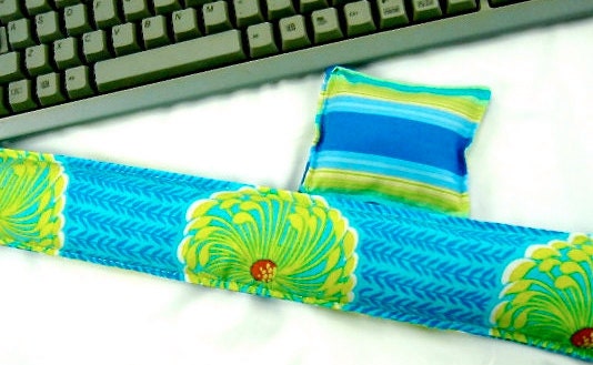 Computer Keyboard Wrist Support Set Organic Flaxseed Buckwheat Flaxseed Rice Lavender Scented Peach Paisley Carpal Tunnel Wrist Pain