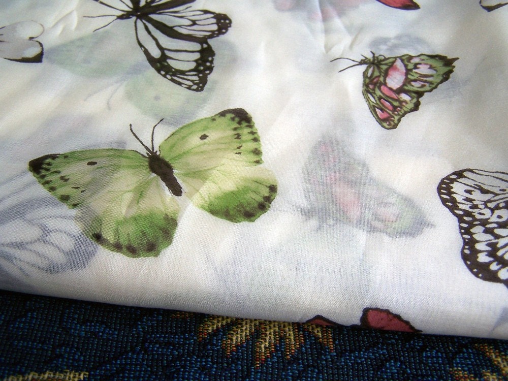 Reserved for Jenepher-Butterfly Silk Cotton Fabric
