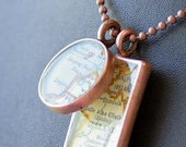Custom "GirlFriend Gift" Map Pendants in Brushed Copper