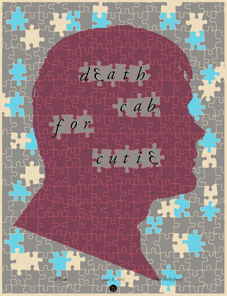 Death Cab for Cutie silk-screen concert poster Washington DC 2011