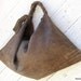 Slouchy Leather Hobo in Olive Brown Distressed Leather by Stacy Leigh Ready to Ship