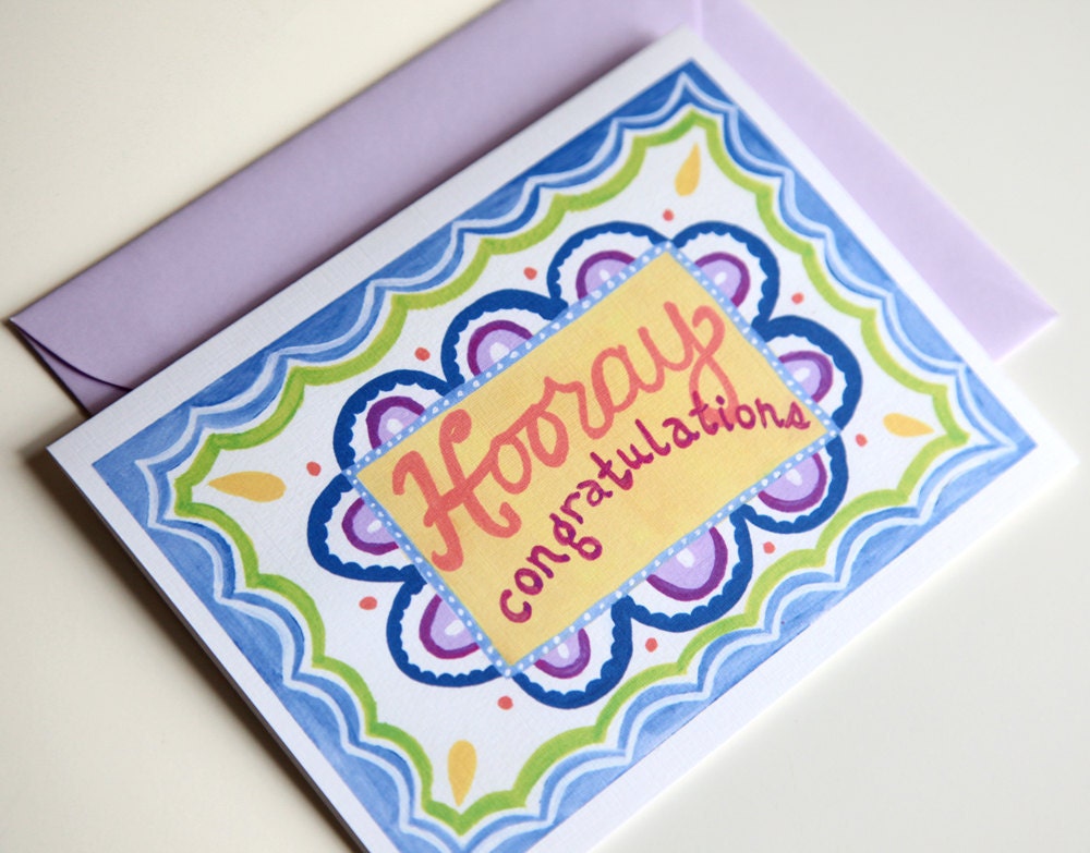 handmade greeting card, congratulations - blueberry celebration (set of 2)