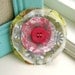 Flower Pin, Fabric Flower Pin, Flower Brooch, Flower Accessory, Fabric Scrap Flower Pin, Fabric Brooch - No. 186