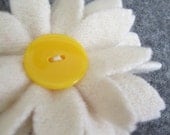 Daisy Flower Brooch - Repurposed Wool Sweater Flower Pin