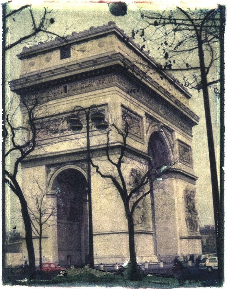 SALE -- Arc de Triomphe, Paris, France, Image Transfer, Photograph, Travel, Framed Print