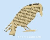 SALE -- Bird, Crow, Raven, St. Louis, Blue, Story, Think, Text, Collage, Framed