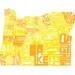 Oregon - typography map art print 8x10 - customizable personalized state poster custom wall decor engagement wedding housewarming gift