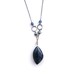 Indigo Pietersite Kyanite gold black silver necklace. Midnight mariner, designer art jewellery. Statement Pendant Necklace.