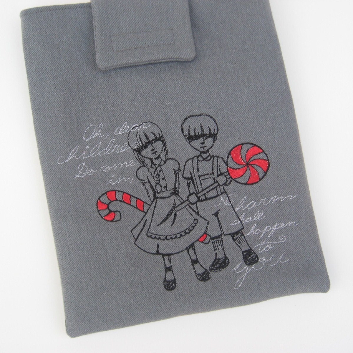Padded iPad Sleeve Embroidered Hansel and Gretel ipad Case