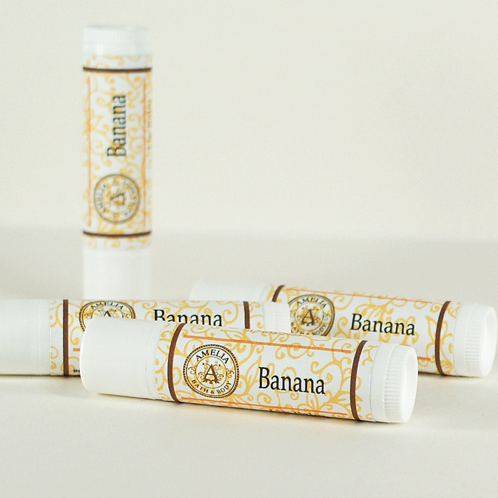 Lip Balm Banana Flavored Vegan Friendly Lip Balm Unsweetened Delicious - Banana Lip Balm