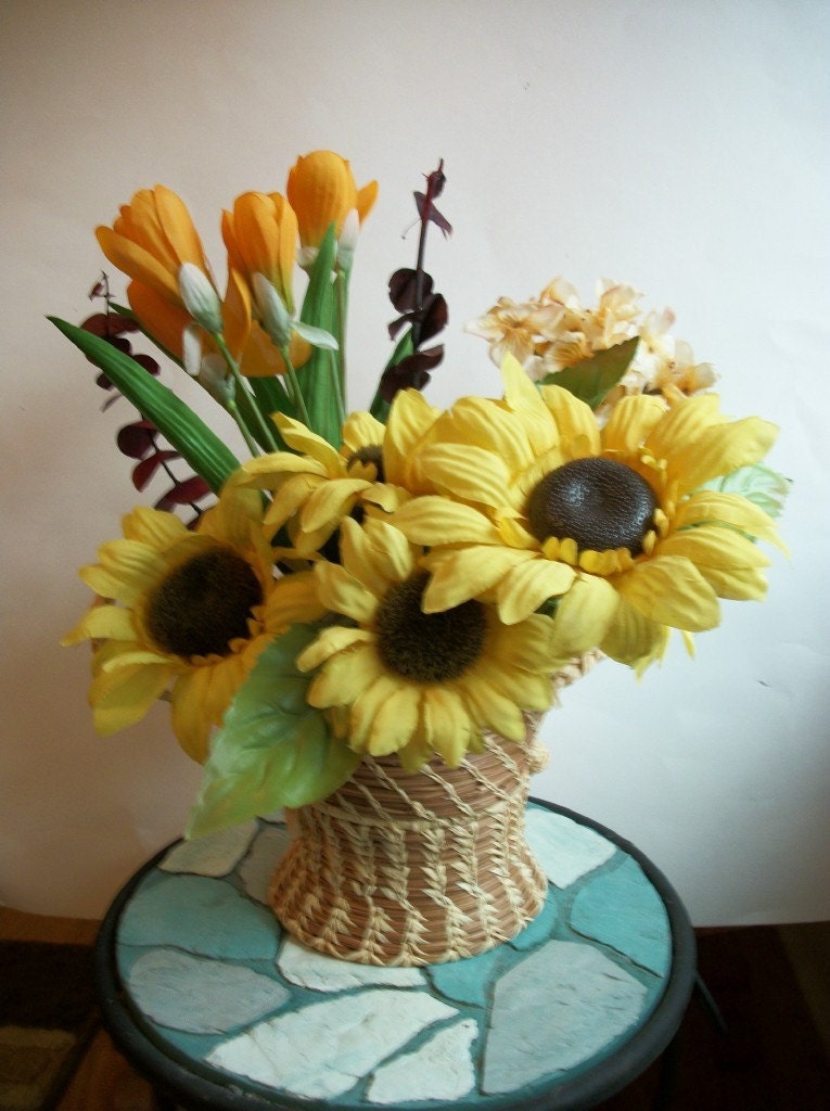 Tall Pine Needle Flower Basket