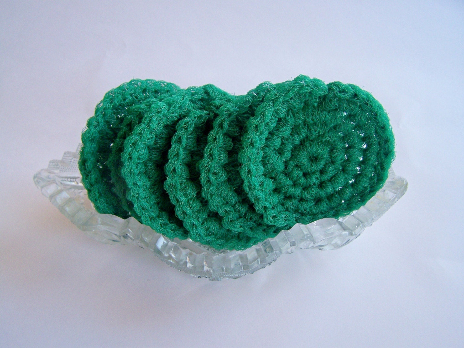 Set of 6 green dish scrubbies