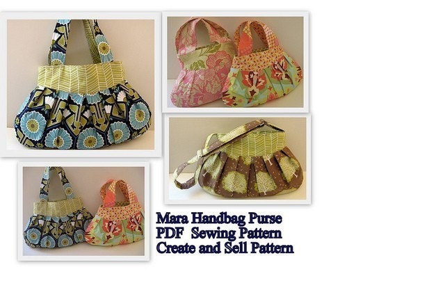 INSTANT DOWNLOAD pdf Tutorial Sewing Pattern Handbag Purse:  Mara Bag Create and Sell Product