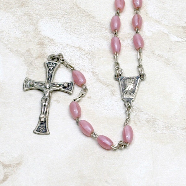 Roma Rosary - Pink Glass Vintage and GORGEOUS