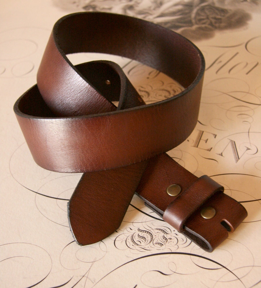 Brown Leather Belt Strap - With Buckle Purchase ONLY