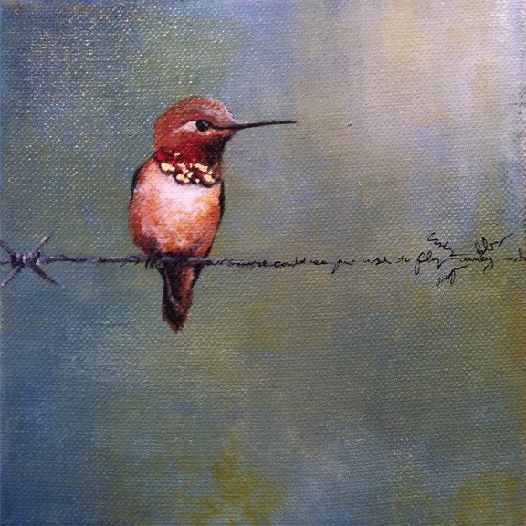 Ruby - 8x8 Fine Art Hummingbird Print