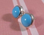 Serenity Turquoise and Sterling Silver Post Handmade Earrings