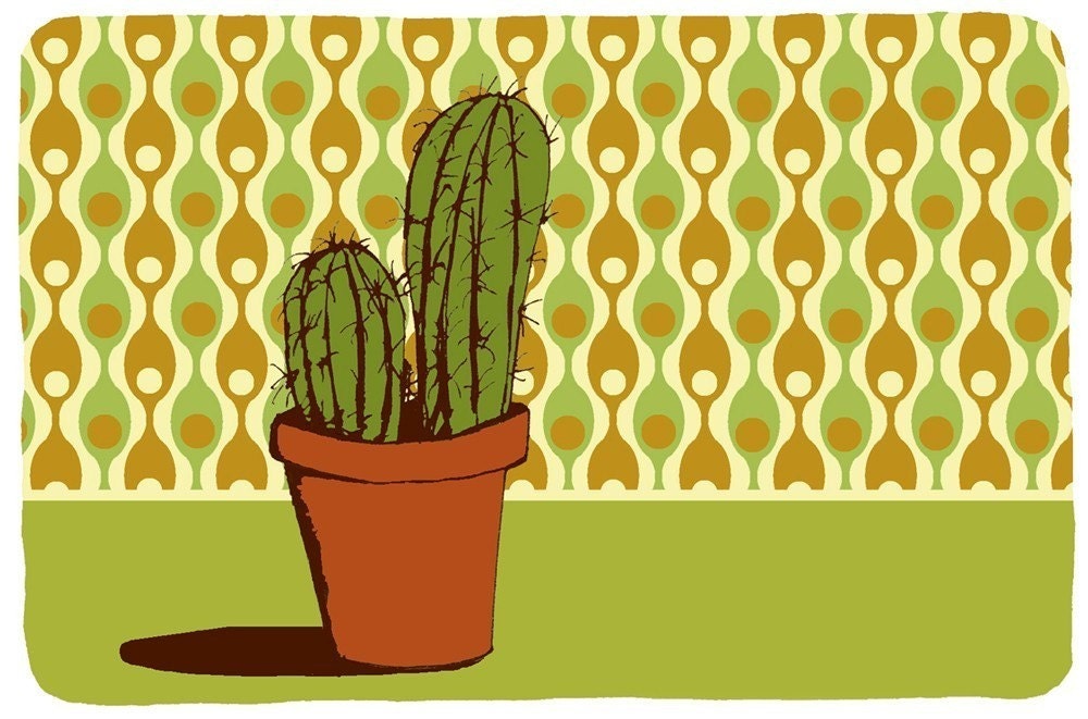 Still Life with Wallpaper (cactus) iron-on transfer