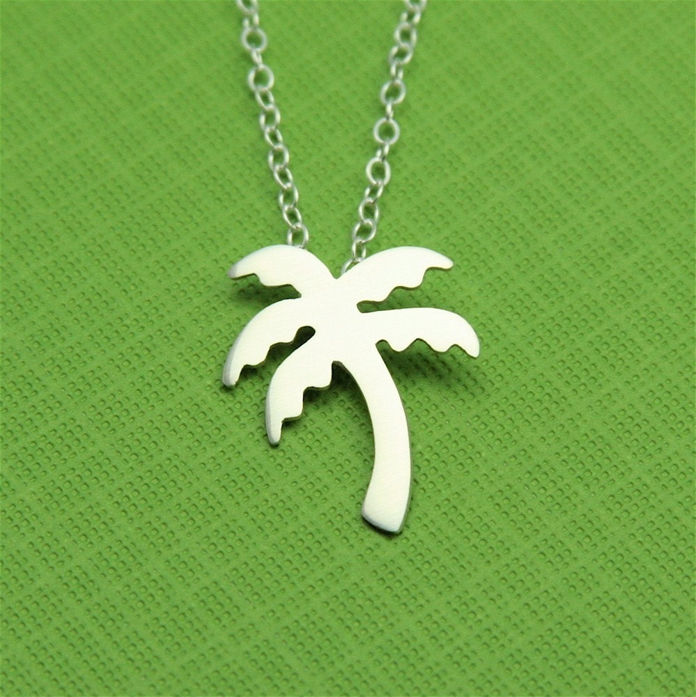 Silver Palm Tree Silhouette Necklace
