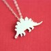 Silly Stegosaurus Necklace in Silver