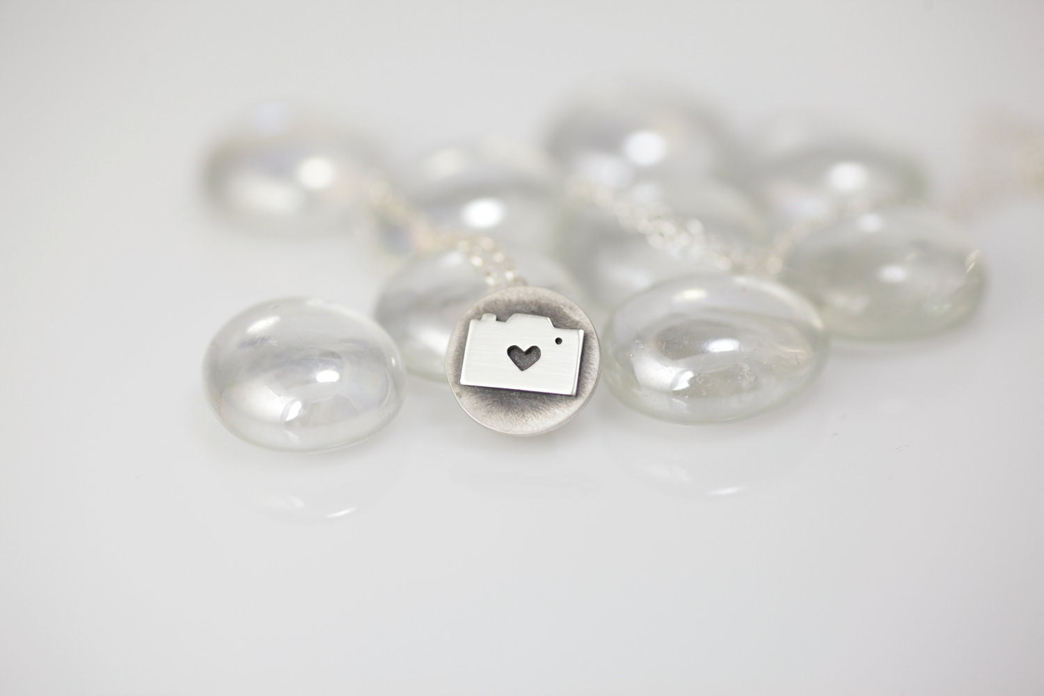 Tiny Camera Love Token Necklace in Silver