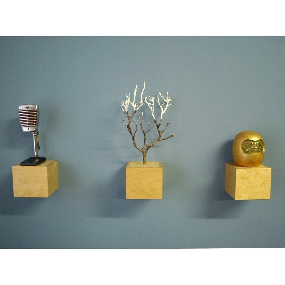 Custom 8"x8"x8" for T. Cook. Floating shelf cubes/ ...these are a few of my favorite things...