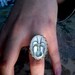 Petite I'm All Arms- vintage inspired nautical octopus engraving brass cameo cocktail ring