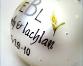 Wedding Monogram and Flowers Ornament - Custom and Personalized