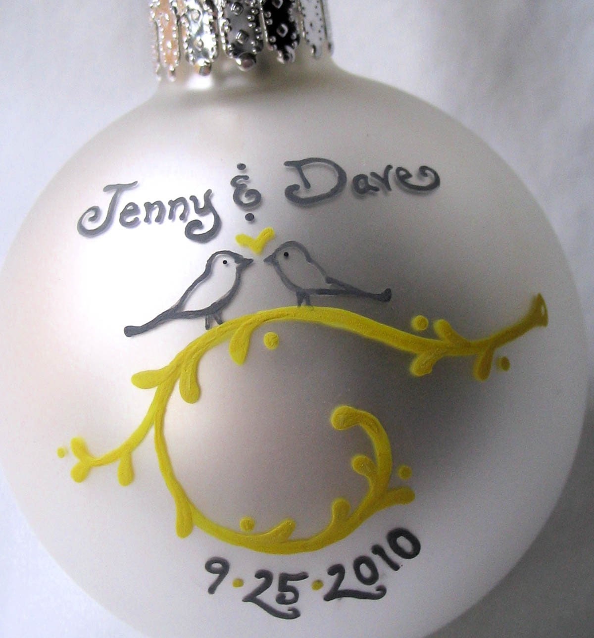 Vintage Birds - Personalized Wedding Ornament