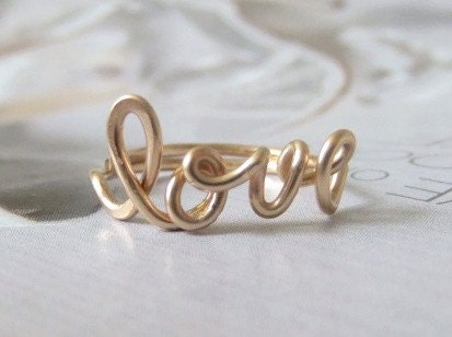 love ring in 14k gold filled