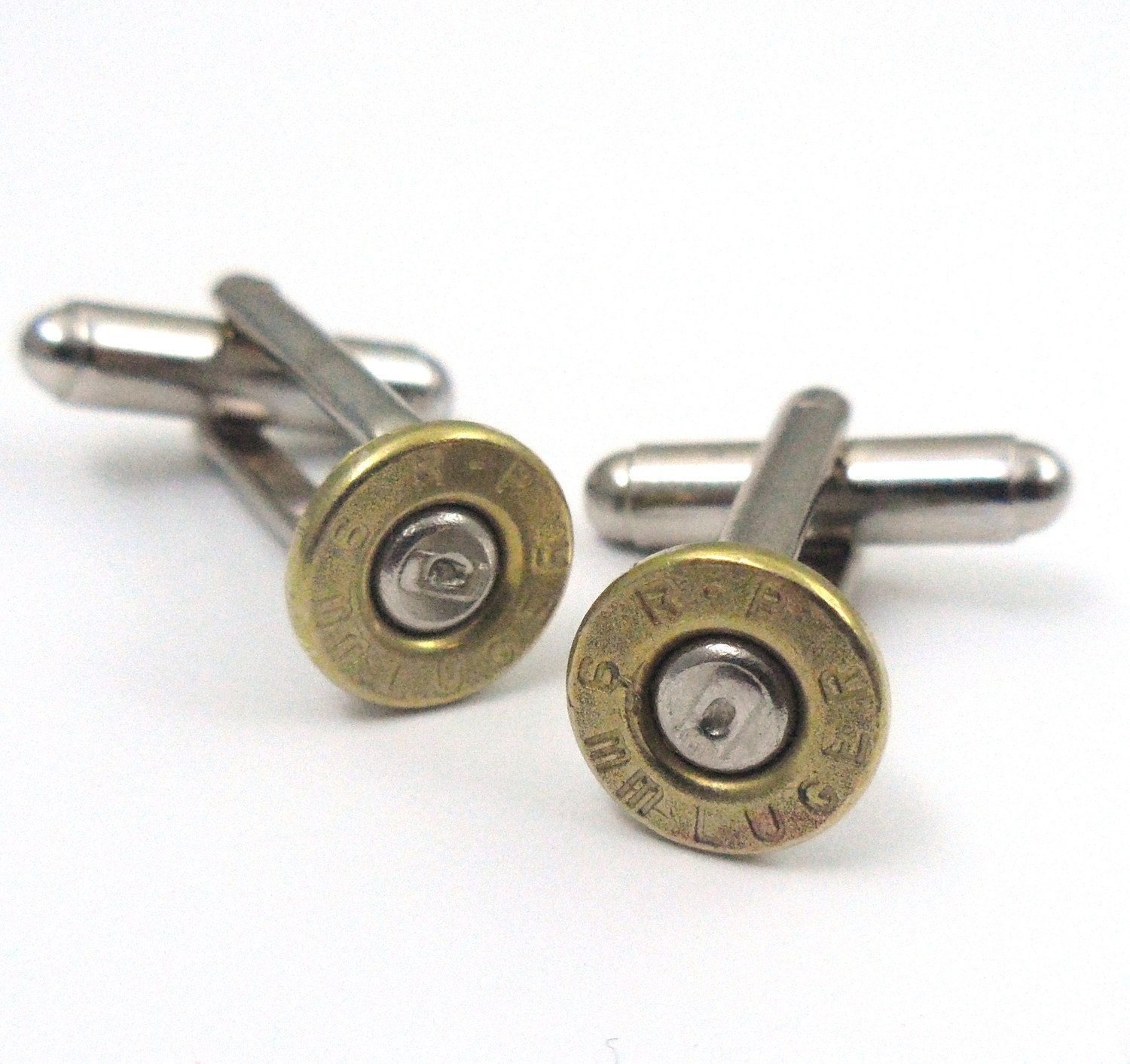 LAST PAIR- 9mm Pistol Bullet Casing Shell Cufflinks