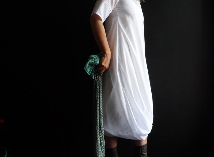 White Cotton Voile Dress With A Silk Crepe Lining