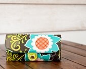 iPhone SmartPhone Clutch Wallet Purse 12 Card Slots with ID Pocket  / Flourish Garden in Espresso -- PREORDER