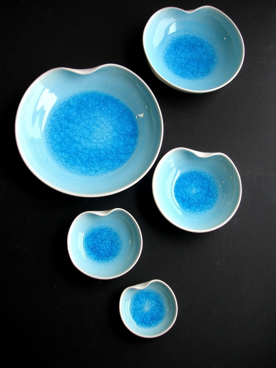 Aqua Blue Nesting Plate Set - MADE TO ORDER