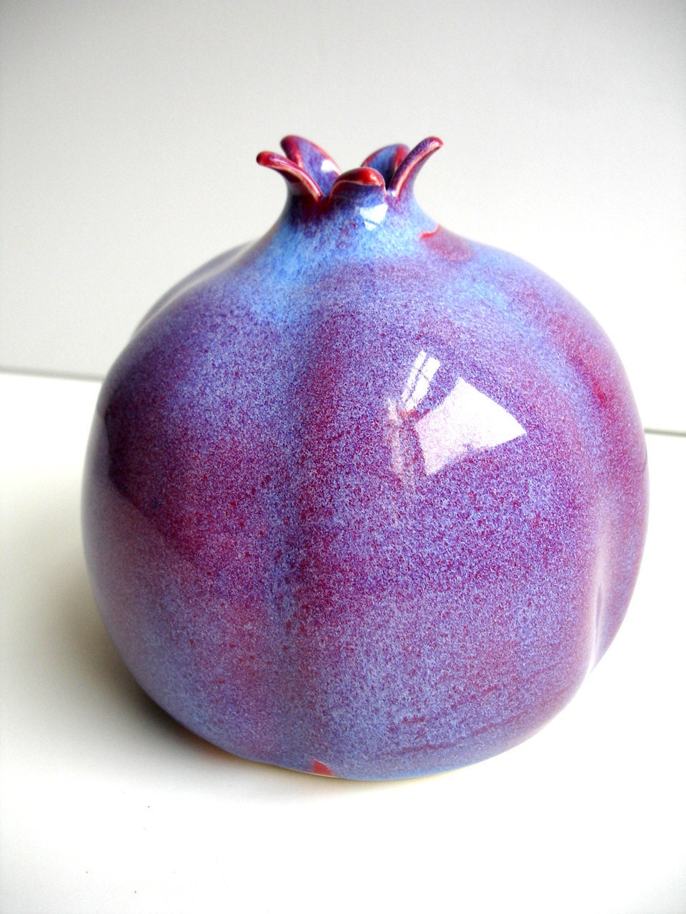 Purple Porcelain Pomegranate Vase