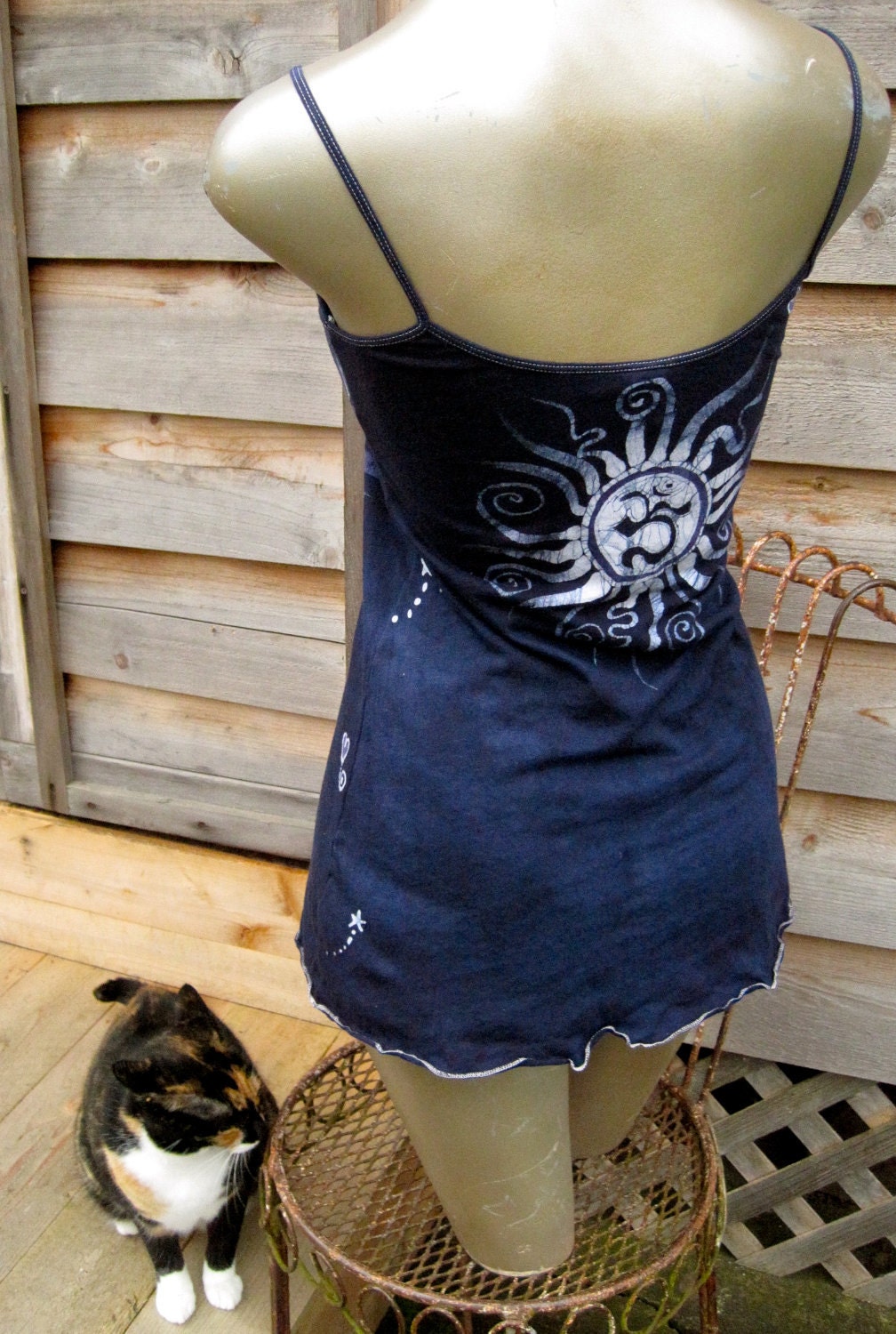 Curious Navy Blue Om Batik Camisole - Sale - size XS only