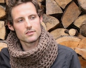 The Light House Keeper cowl Mens nautical winter scarf Bark brown