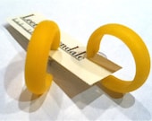 Goldenrod Yellow Matte Hoops - vintage lucite earrings