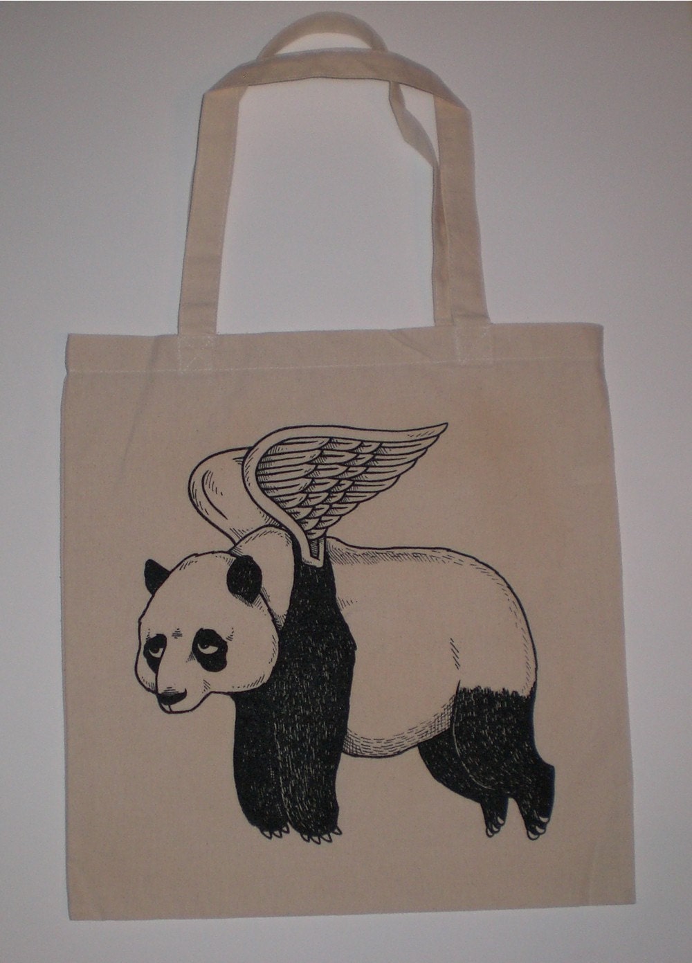 Flying Panda Canvas Shopping Tote Bag