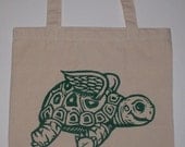 Flying Tortoise Canvas Shopping Tote Bag