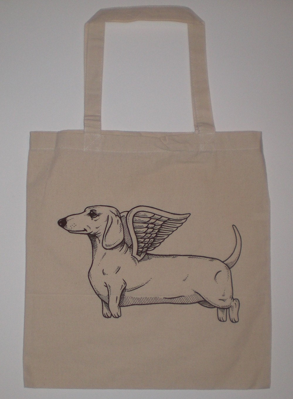 Flying Dachshund Canvas Shopping Tote Bag