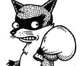 Little Bandido Limited Edition Gocco Screenprint ACEO