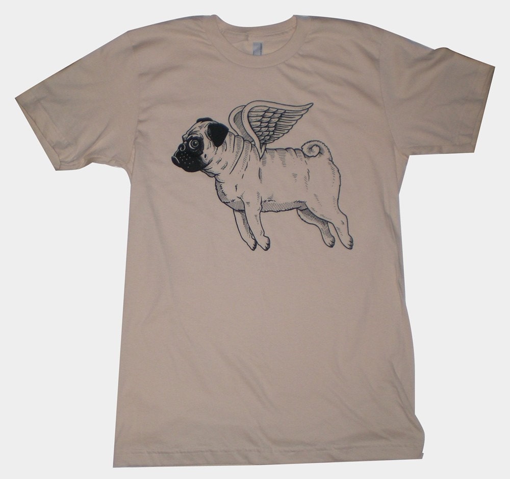 Flying Pug Mens T-Shirt Small, Medium, Large, XL in 9 Colors