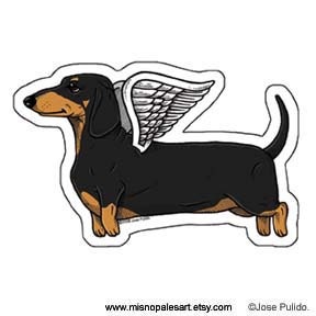 Flying Dachshund Die Cut Vinyl Sticker