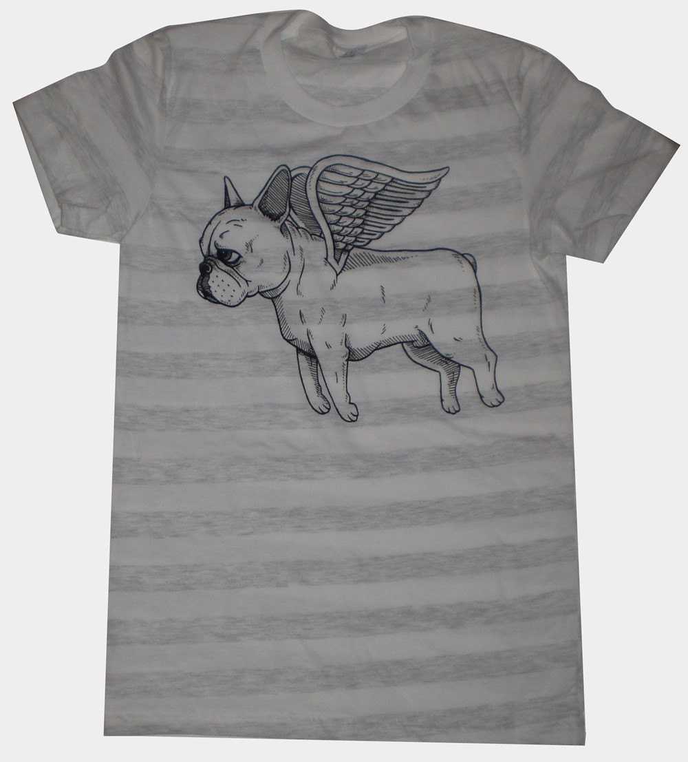 Flying French Bulldog Womens TShirt Small Medium by MisNopalesArt