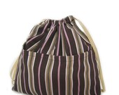 D2 Tree Stripes - HANABI Tree Japanese KINCHAKU drawstring - handbag organizer purse insert \/ Lunch Bag TESAGE by Yukiko Sato New York