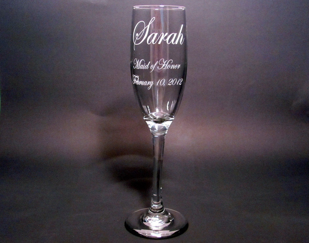 Personalized Bridal Party Champagne Flutes - SET OF 6