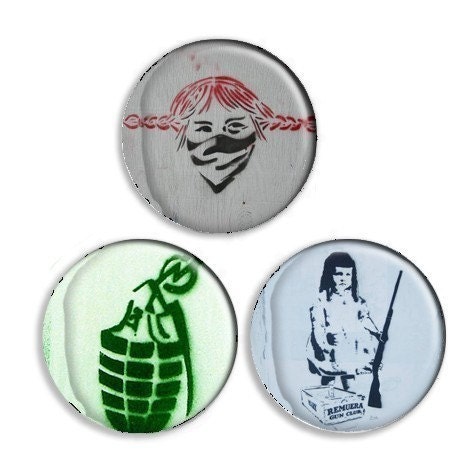 Graffiti Stencil Button Set - Revolution