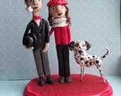Custom Couple-personalized clay sculptures on base