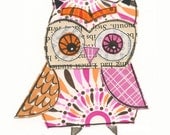 Brittanyl - 5x7 collage owl - LIL ART CARD